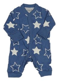 Modrý žebrovaný overal s hvězdičkami Tu