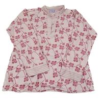 Světlerůžová květovaná halenka 