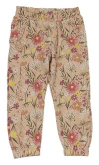 Svetloružové kvetované tepláky F&F