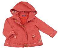 3v1 - Jahodová šušťáková bunda s kapucí + červená šusťáková/plyšová vesta