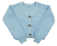 Světlemodrý propínací crop svetr Page one young