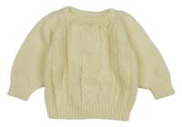 Smotanový vzorovaný sveter