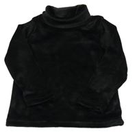 Čierne zamatové tričko s rolákom