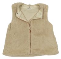 Svetlobéžová kožušinová podšitá vesta H&M