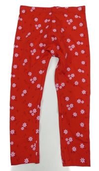 Červené kvetované legíny dunnes