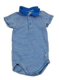 Modro-biele pruhované body s golierikom