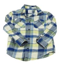 Zeleno-modro-smotanová kockovaná košeľa John Lewis