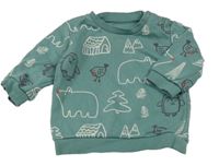 Zelená mikina so zvieratkami M&S