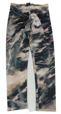 Zeleno-růžové vzorované sportovní legíny Next