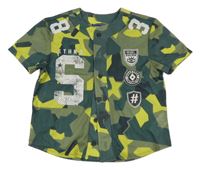 Zelená army športová košeľa s potlačou