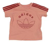 Světlerůžové tričko s logem Adidas
