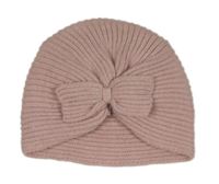 Světlerůžová pletená turbanová čepice s mašlí Primark
