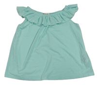 Tyrkysový top s volánikom H&M