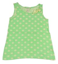 Zeleno-žltý bodkovaná ý top s mašlou H&M