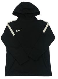 Černo-bílá sportovní mikina s logem a kapucí Nike