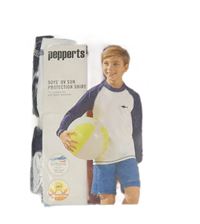 Tmavomodro-bílé UV triko se žralokem Pepperts