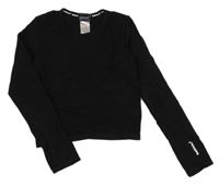 Černé žebrované crop sportovní triko Bekkin