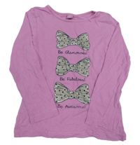 Fialové triko s mašlemi Dopodopo
