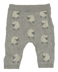 Sivé pletené tepláky s ovečkami Tu