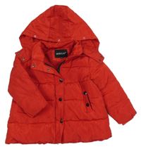 Červená šusťáková zimní bunda s kapucí Mocler