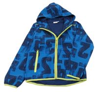 Modrá softshellová bunda s čísly a kapucí Kids