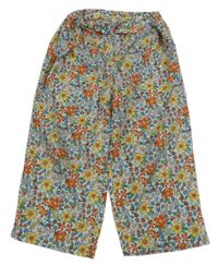 Světlemodro-barevné květované palazzo kalhoty 