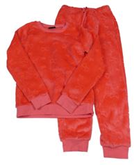 Fuchsiové plyšové pyžamo s mašlemi Pepperts