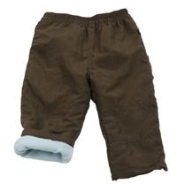 Hnědé zateplené šusťákové kalhoty 