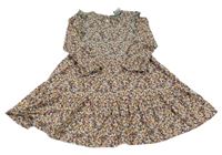 Kaki-farebné kvetované šaty Topolino