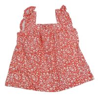 Jahodovo-bílý květovaný top St. Bernard