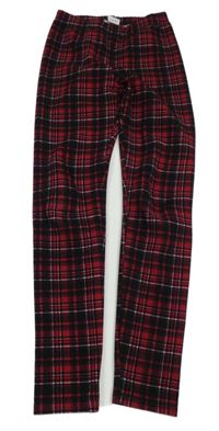 Červeno-čierno-biele kockované legíny Shein