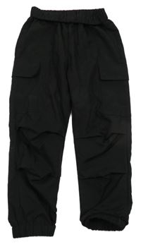 Čierne cargo cuff nohavice Shein