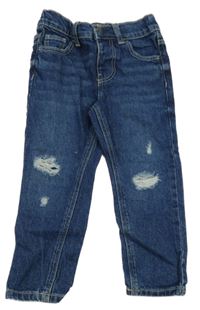 Tmavomodré slim rifle s vyšúchaním Denim Co.