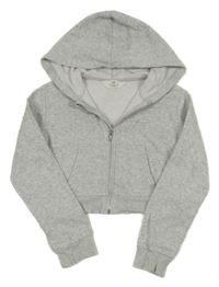 Svetlosivá prepínaci crop mikina s kapucňou H&M