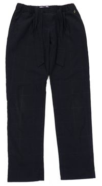 Tmavomodro-zelené kockované nohavice Massimo Dutti