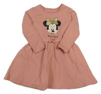 Růžové teplákové šaty s Minnie C&A