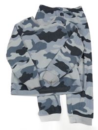 Šedo-modré army fleecové pyžamo M&S