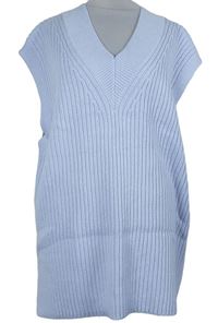 Dámská světlemodrá žebrovaná svetrová vesta H&M