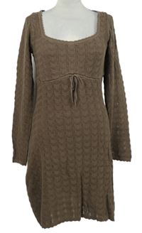 Dámské hnědé svetrové šaty Hollister 