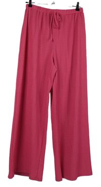 Dámské fuchsiové vzorované volné kalhoty Shein 