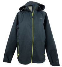 Pánská modrošedá softshellová outdoorová bunda s kapucí Trespass