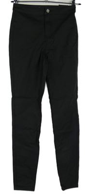 Dámské černé potažené skinny kalhoty MissGuided vel. 10S 