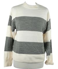 Dámský smetanovo-šedý pruhovaný svetr H&M