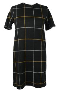 Dámske čierne kockované úpletové šaty F&F