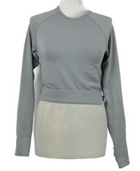 Dámské šedé crop sportovní crop triko Workout 