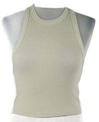 Dámský smetanový žebrovaný crop top FSBN 