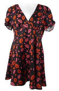 Dámske čierno-červené šaty so perami Shein