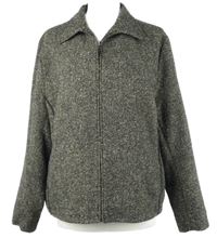 Dámská černo-béžová melírovaná vlněná bunda M&S