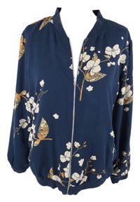 Dámský tmavomodrý květovaný bomber Vero Moda 