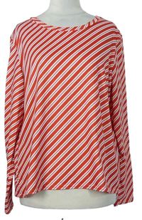 Dámske červeno-biele pruhované tričko
